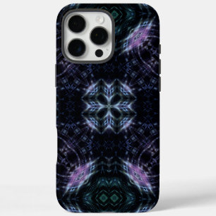 Neon Galaxy Mandala with Futuristic Glow iPhone 16 Pro Max Case