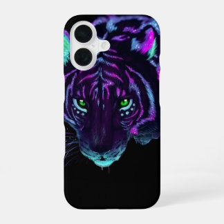 Neon Galaxy Tiger Glowing Eyes Phone Case