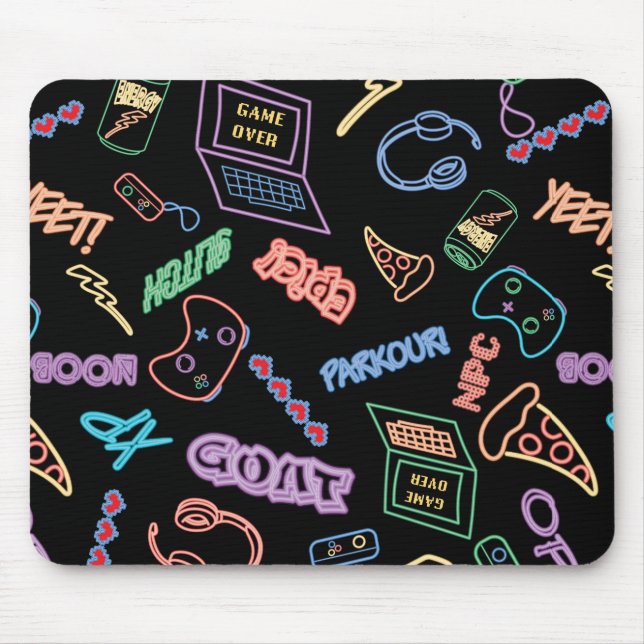 Neon Gamer Mouse Pad (Front)