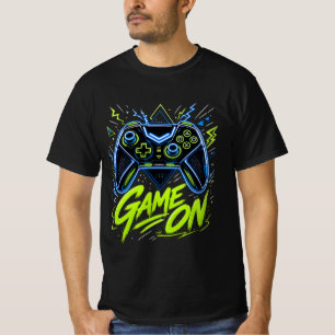 Neon Gaming Controller Game On Gamer  T-Shirt