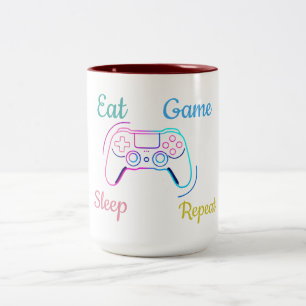 Neon gaming design customizable Two-Tone coffee mug