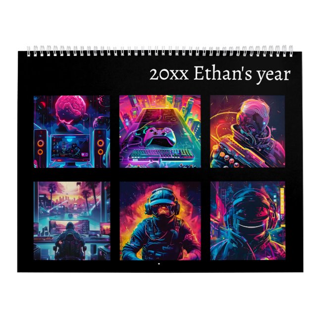 Neon gaming  new year calendar (Cover)