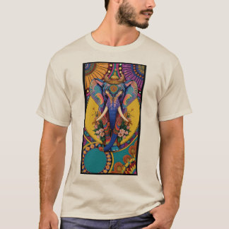 Neon Ganesha Elephant Mandala T-Shirt