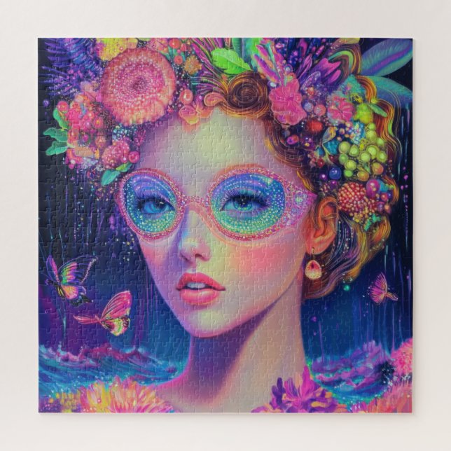 Neon Garden Goddess  Jigsaw Puzzle (Vertical)