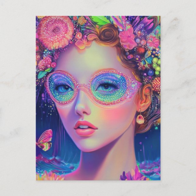 Neon Garden Goddess  Postcard (Front)