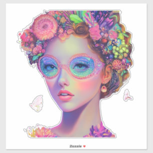 Neon Garden Goddess  Sticker