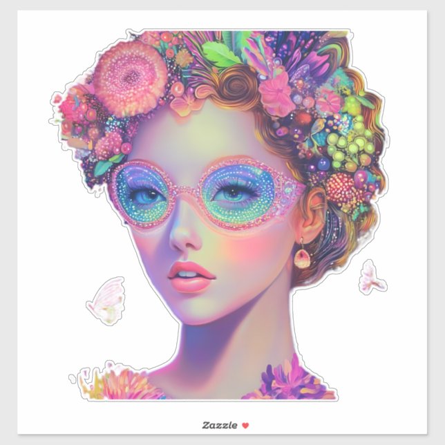 Neon Garden Goddess  Sticker (Sheet)