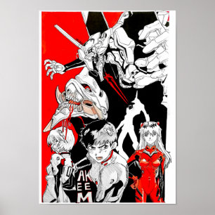 Neon Genesis Evangelion fanart @Akeemakart Poster