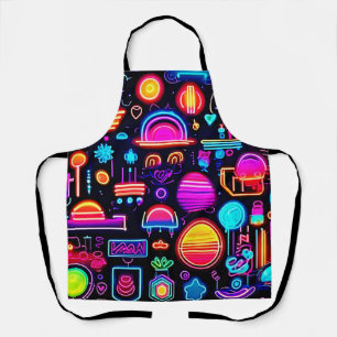 Neon Geometric Abstract Apron
