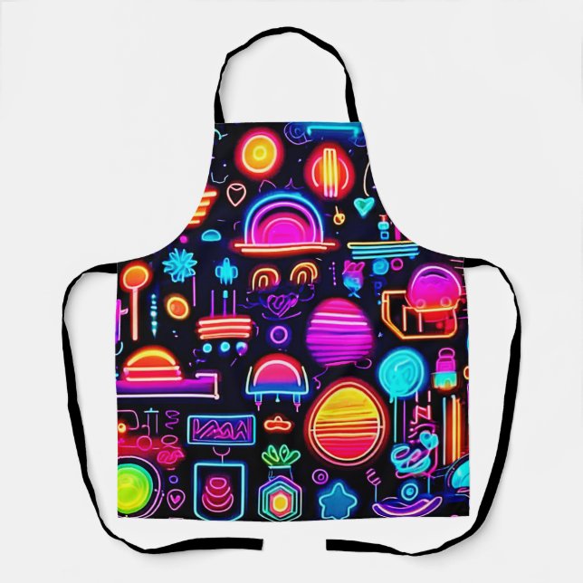 Neon Geometric Abstract Apron (Front)
