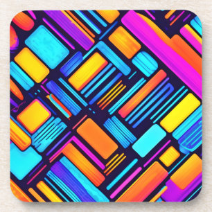 Neon Geometric Abstract Coaster