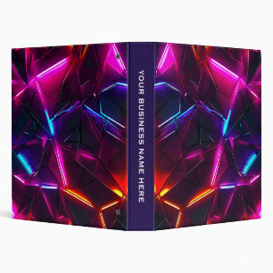Neon Geometric Abstract Futuristic Cyberpunk Binder