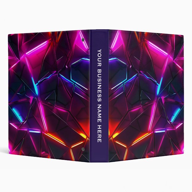 Neon Geometric Abstract Futuristic Cyberpunk Binder (Background)