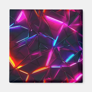 Neon Geometric Abstract Futuristic Cyberpunk Magnet