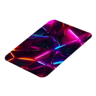 Neon Geometric Abstract Futuristic Cyberpunk Magnet