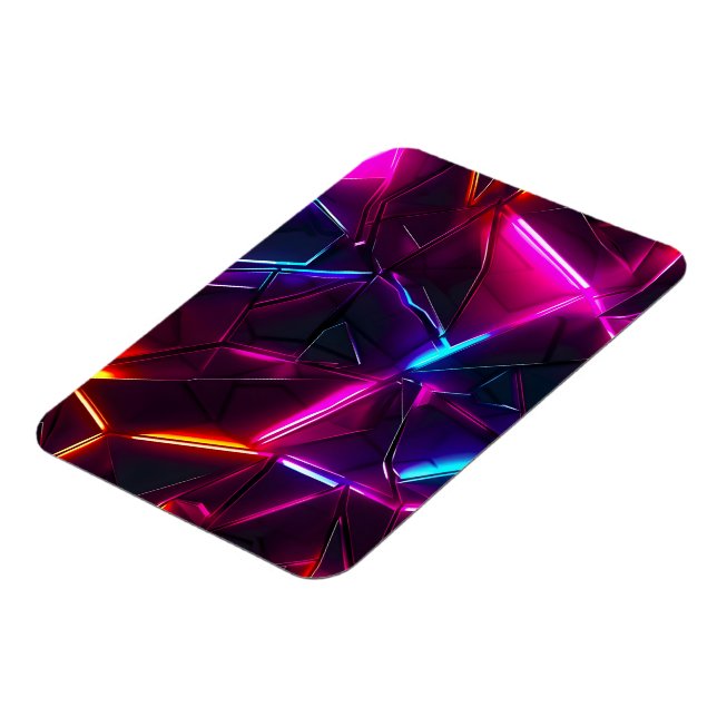 Neon Geometric Abstract Futuristic Cyberpunk Magnet (Left Side)