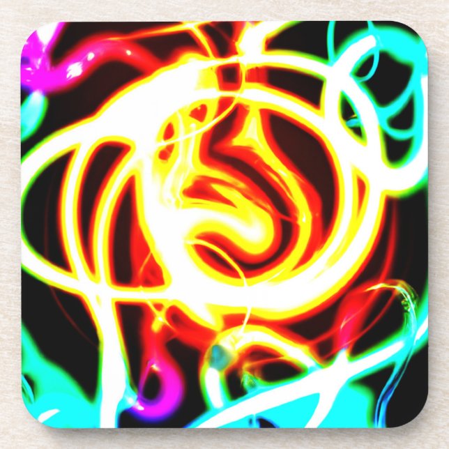 Neon Geometric Art Design for Your Needs Coaster (Front)