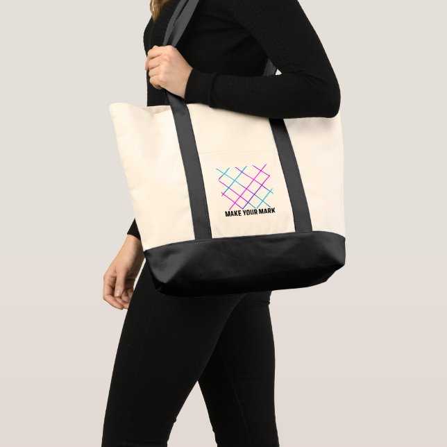 Neon Geometric Futuristic Impulse Tote Bag (Front (Product))