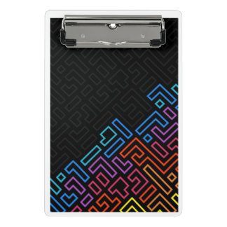 Neon Geometric Maze Mini Clipboard – Modern Colorf