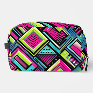 Neon Geometric Retro Vibes Dopp Kit