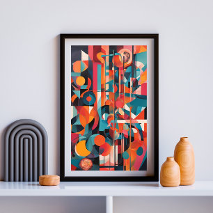 Neon Geometry Symphony Poster