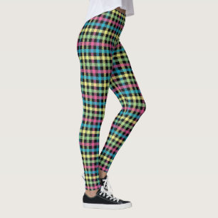 Neon Gingham Leggings