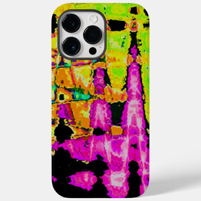 Neon Glitch Abstract Art Poster Print Case-Mate iPhone Case (Back)