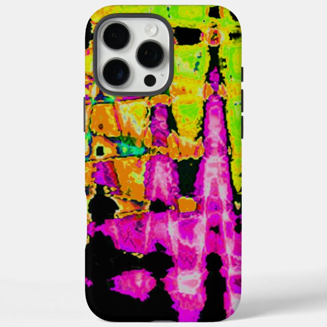 Neon Glitch Abstract Art Poster Print Case-Mate iPhone Case (Back)