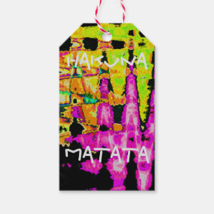 Neon Glitch Abstract Art Poster Print Gift Tags