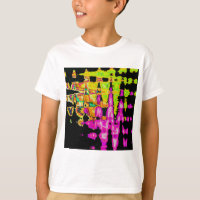 Neon Glitch Abstract Art Poster Print