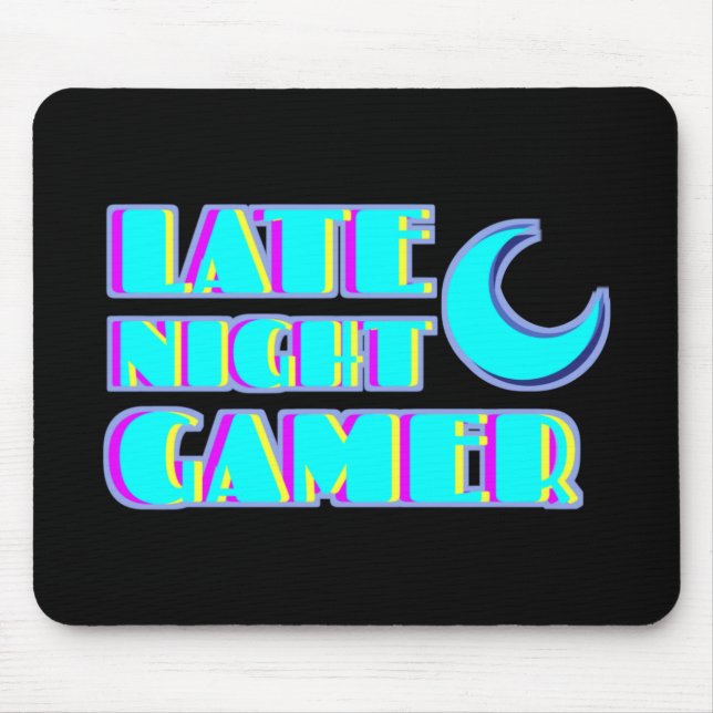 Neon Glitch Gamer Mousepad | Synthwave PC Setup (Front)