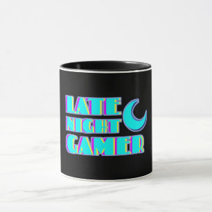 Neon Glitch Gamer Mug   Synthwave Coffee