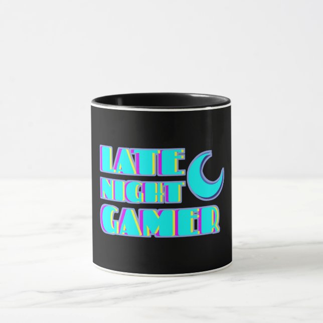 Neon Glitch Gamer Mug | Synthwave Coffee (Center)