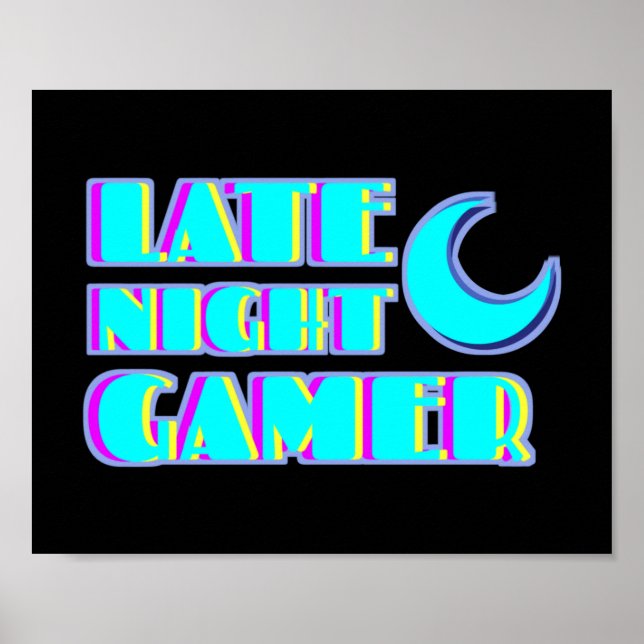 Neon Glitch Gamer Poster | Synthwave Art (Front)