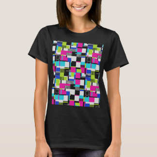 Neon Glitch Geometric Cyberpunk T-Shirt