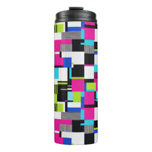 Neon Glitch Geometric Insulated Tumbler