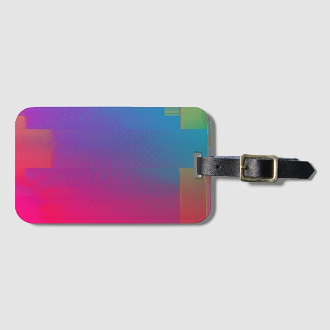 neon glitch luggage tag (Front Horizontal)