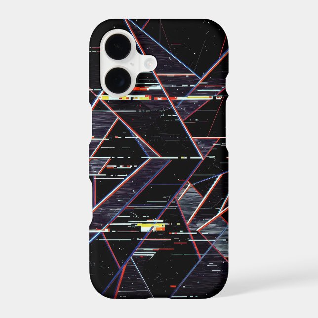Neon Glitchcore Geometric Shapes on Black (Verso)