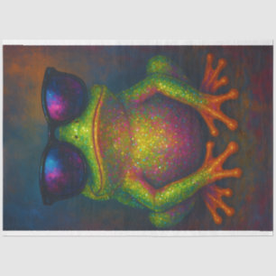Neon Glitter Frog in Shades – Decoupage Paper  
