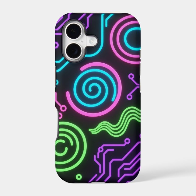 Neon Glow Black Phone Case (Verso)