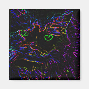 Neon Glow Cat Magnet