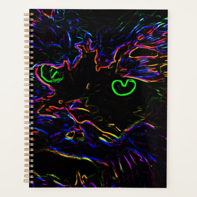 Neon Glow Cat Planner (Front)