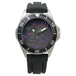 Neon Glow Cat Watch