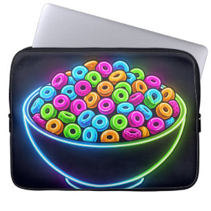Neon Glow Cereal Bowl Laptop Sleeve