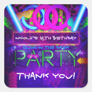 Neon Glow Club PARTY Stickers Anniversaire Favoris