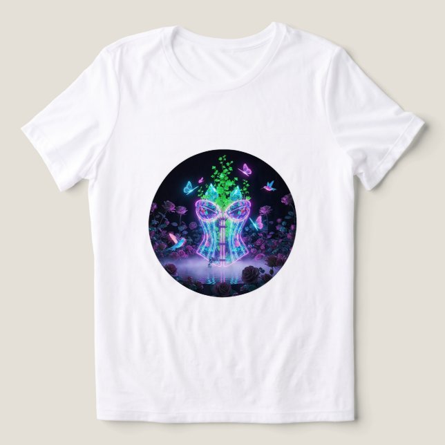  Neon Glow Corset & Butterflies Tee 💖🦋 (Design Front)