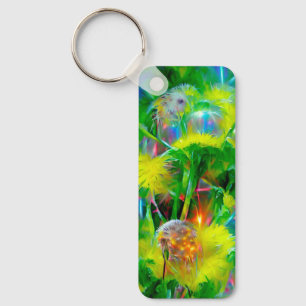 Neon Glow Dandelions in Dream Garden Keychain