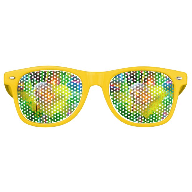 Neon Glow Dandelions in Dream Garden Retro Sunglasses (Front)