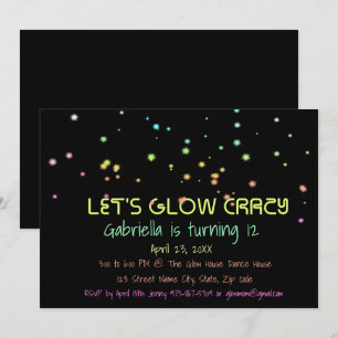 Neon Glow Dans L'Obscurité Invitation De Fête D'An