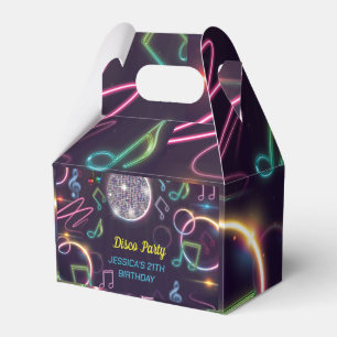 Neon Glow Disco Dance Birthday Party Favor Box